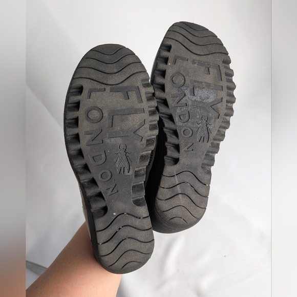 FLY LONDON Wedge Sandals Women No Size (6-7) Black And White Laces - Picture 8 of 14